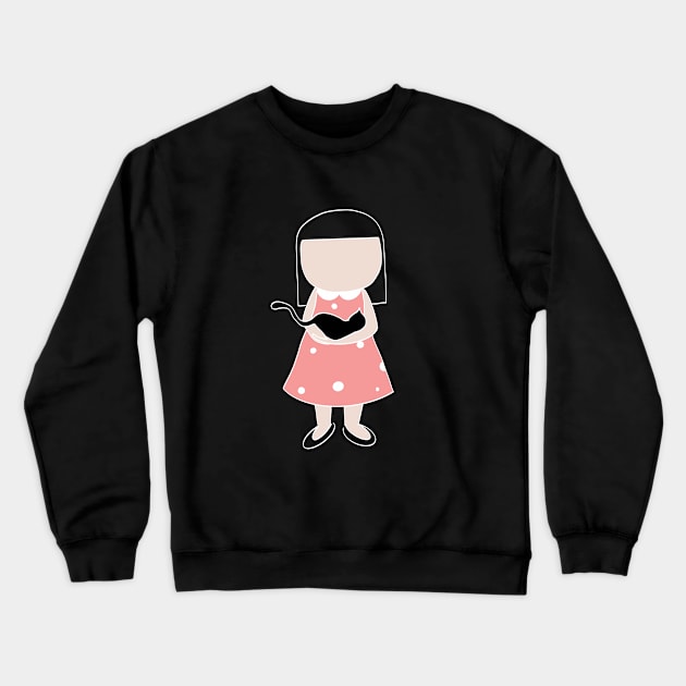 A girl with a cat Crewneck Sweatshirt by Yaalala